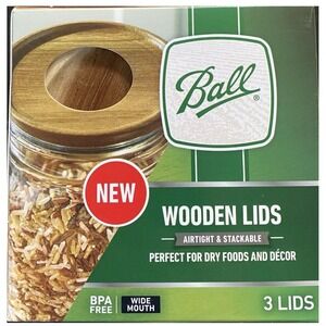 Ball Wooden‎ Lids (Wide Mouth) 3 LIDS